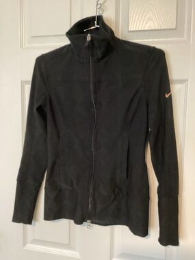 Nike Women's Black Full-Zip Track Jacket with ghosted print